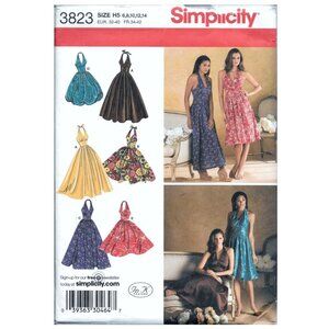 NEW Simplicity 3823 Pattern Halter Dress 6 8 10 12 14 Marilyn Monroe Halloween